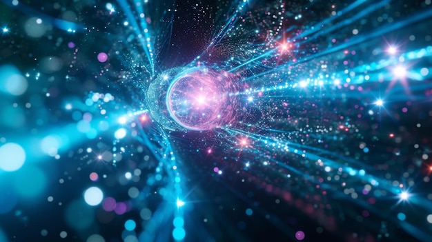 Uma simulação de um cenário de teletransporte quântico onde o estado exato de uma partícula é transmitido