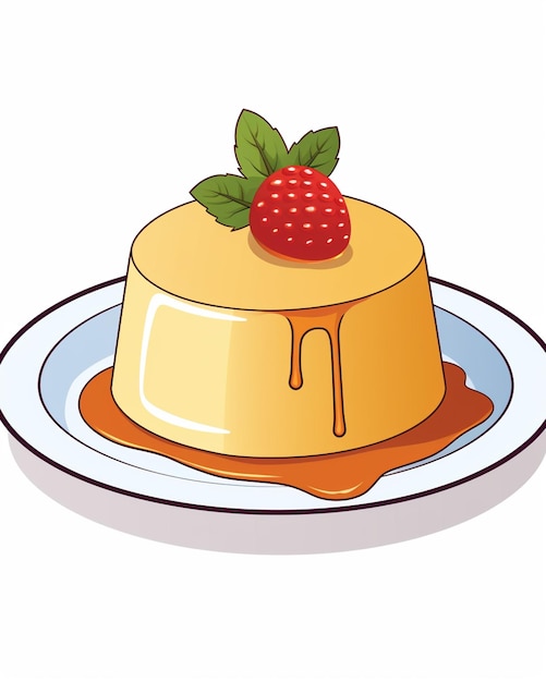 Foto uma sobremesa de desenho animado com um morango em cima ai generativa