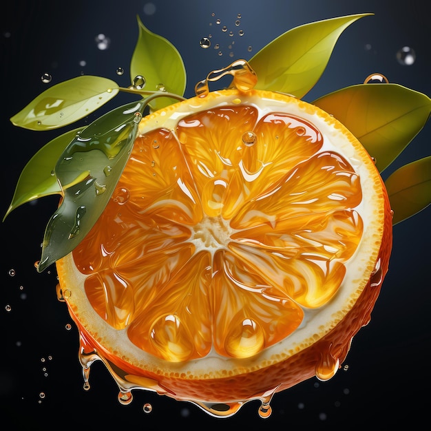 uma suculenta fatia de laranja fresca