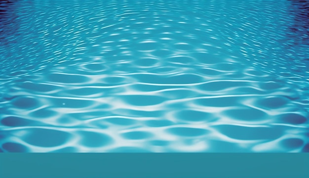 Uma superfície de água azul com um padrão branco que diz "aqua".