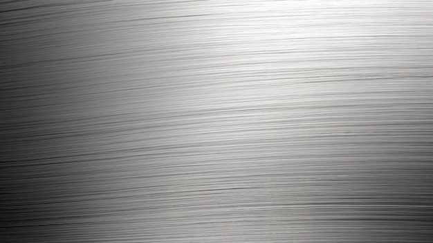 Uma superfície de metal escovado com um fundo cinza claro.