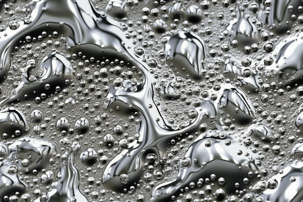 Uma superfície prateada com bolhas e as palavras "prata" nela.