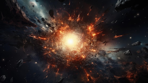 Uma supernova, uma explosão cataclísmica que marca a morte de uma estrela