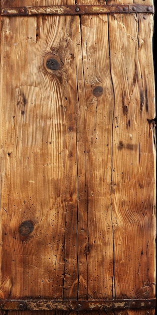Uma tábua de madeira com uma textura granulada e alguns buracos
