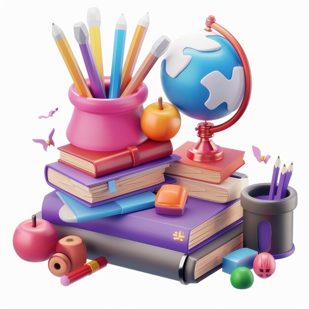 Foto uma tarefa para a casa 3d ilustração moderna realista de e-learning educação on-line cursos de ensino em casa web e tutoriais