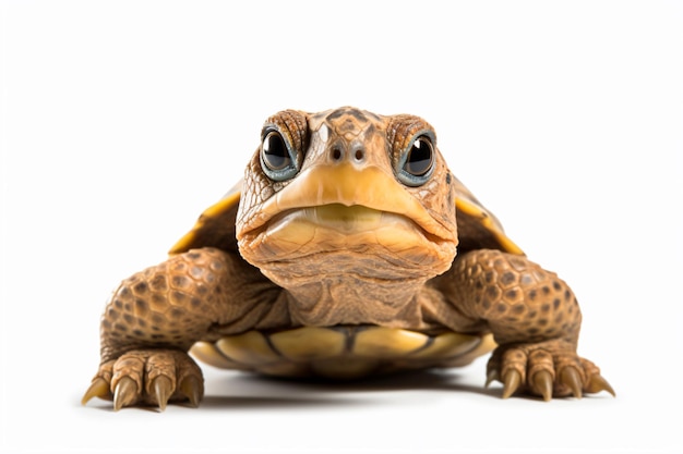 uma tartaruga com uma cabeça muito grande e olhos grandes