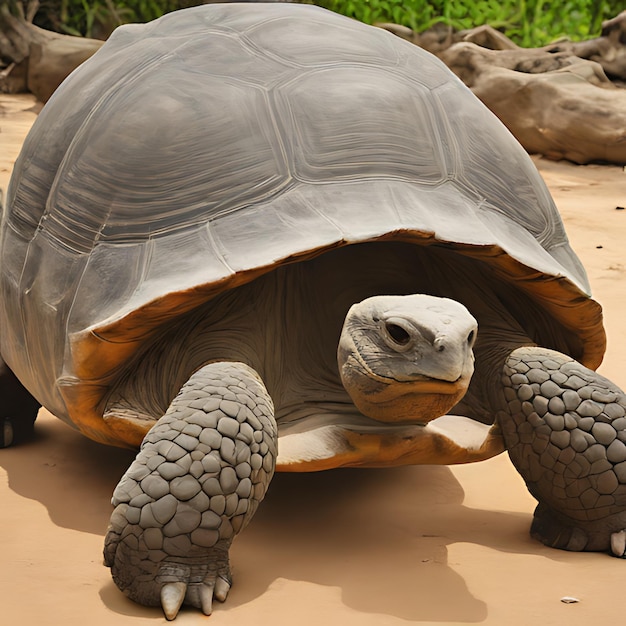 uma tartaruga com uma concha de manchas brancas na cabeça