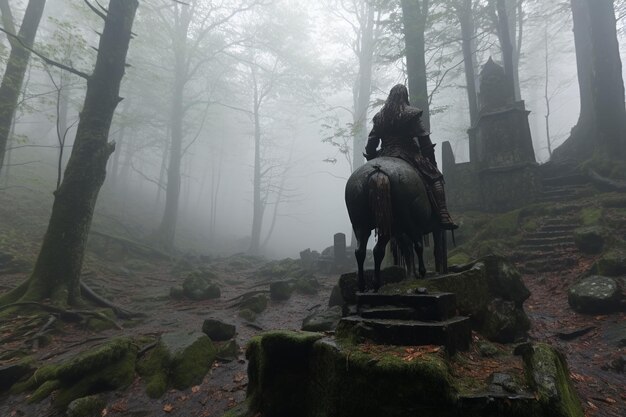 Foto uma tecnologia isu esquecida na floresta viking