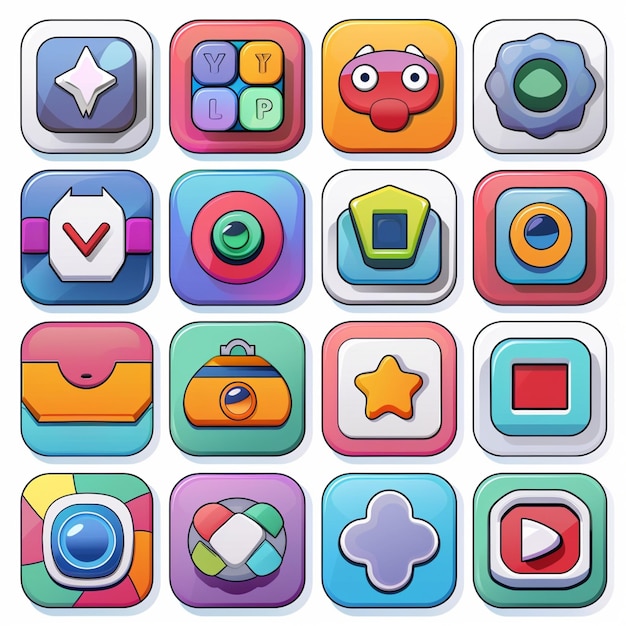 uma tela com diferentes aplicativos, incluindo uma estrela e uma estrela