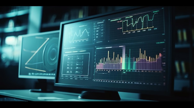 Uma tela de computador com um gráfico gerado por IA