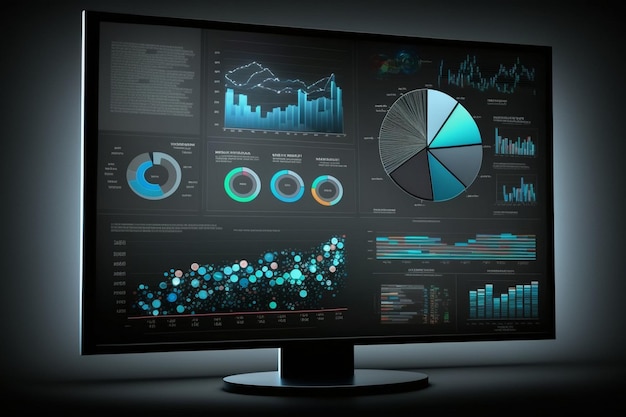 Uma tela de computador mostra gráficos e gráficos na tela.