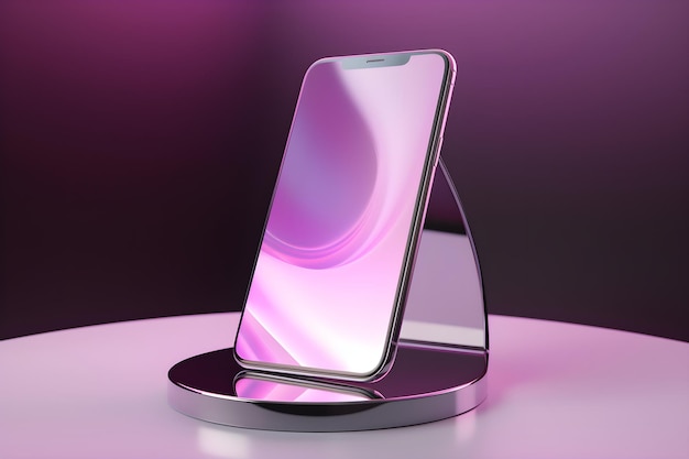 Uma tela roxa de um telefone com um fundo roxo