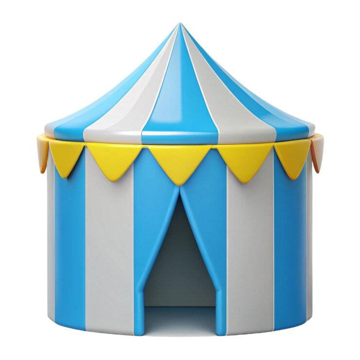 Foto uma tenda de circo com um dossel que diz "quot the top quot"