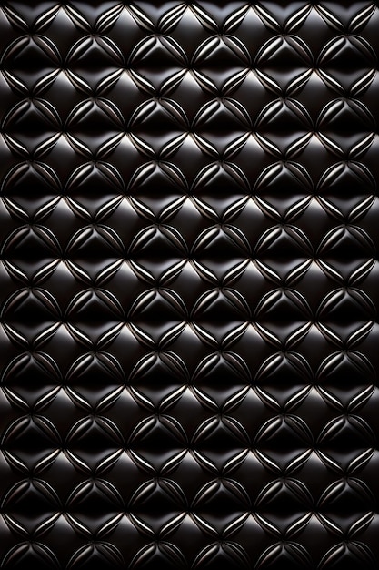 uma textura de couro preto com um padrão de círculos.