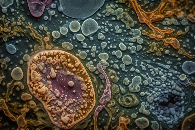 Foto uma textura de zoom de microfotografia de amebas