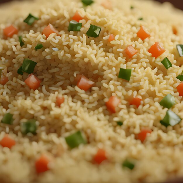 Foto uma tigela de arroz com vegetais picados e arroz