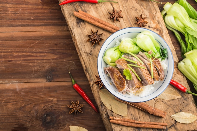 Uma tigela de arroz de ganso cozido Chaoshan especialidade da província de Guangdong China