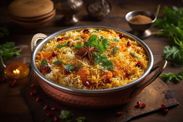 Uma tigela de biryani