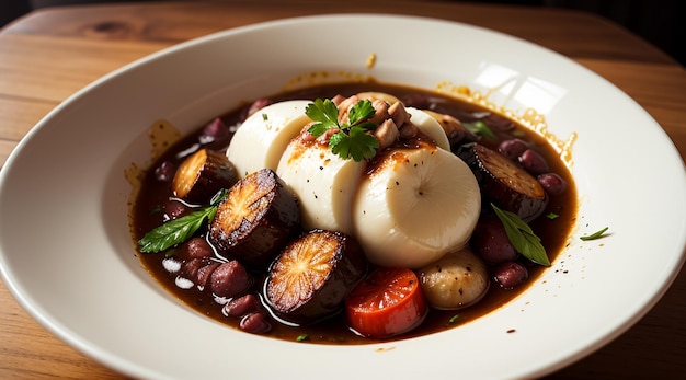 uma tigela de Boeuf Bourguignon