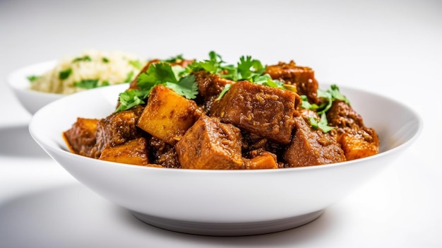 uma tigela de comida com uma tigela branca de comida