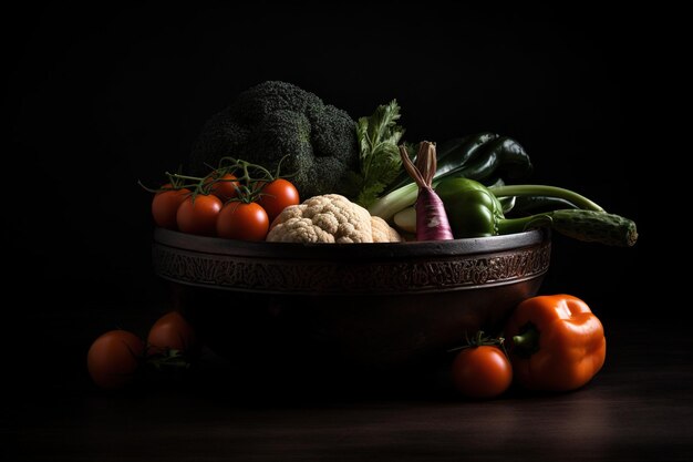 Uma tigela de legumes