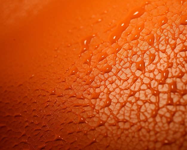 uma tigela laranja com gotas de água sobre ela e as gotas de agua sobre ela