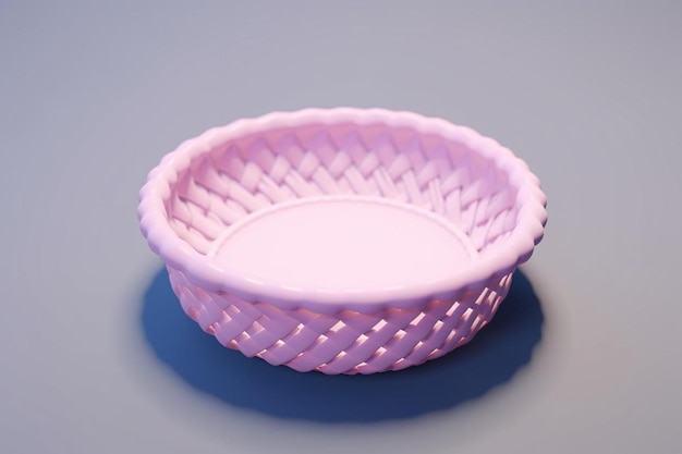 Foto uma tigela rosa sentada em cima de uma mesa
