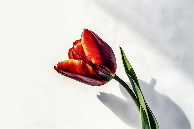 Uma tulipa vermelha com a palavra tulipa