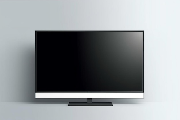 Uma TV de tela plana com fundo branco