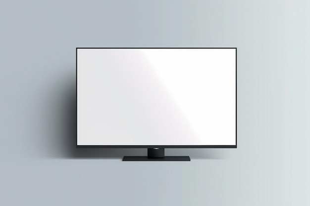 Uma tv de tela plana com fundo branco