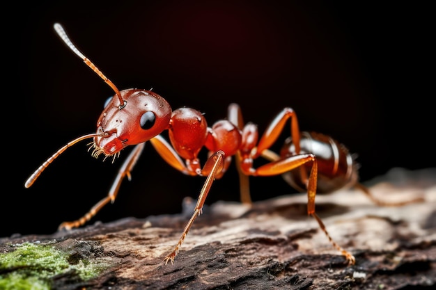 Uma única formiga isolada em fundo branco