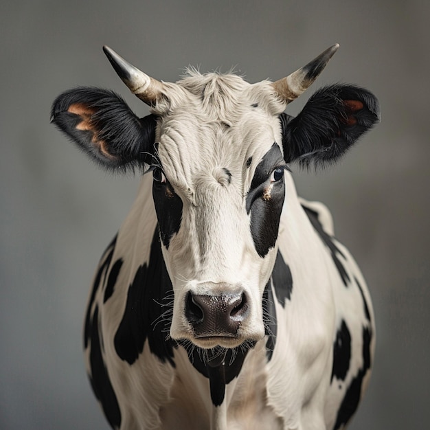 uma vaca com manchas pretas e brancas e o número 3 nela