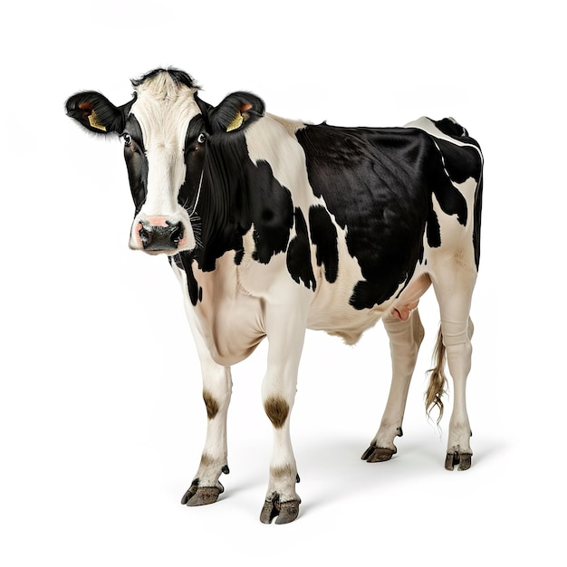 Foto uma vaca em fundo branco id de trabalho eac72b35e4264fa9b1e9f519487001c7