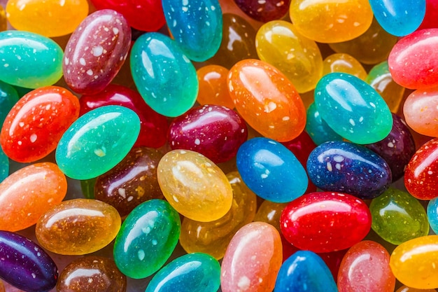 Uma variedade colorida de texturas de fundo de Jelly Beans