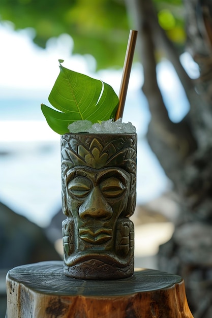 Foto uma variedade de cocktails e um mocktails gelados em uma ilha tropical