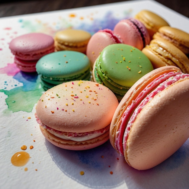 Uma variedade vibrante e deliciosa de biscoitos de macarrão coloridos