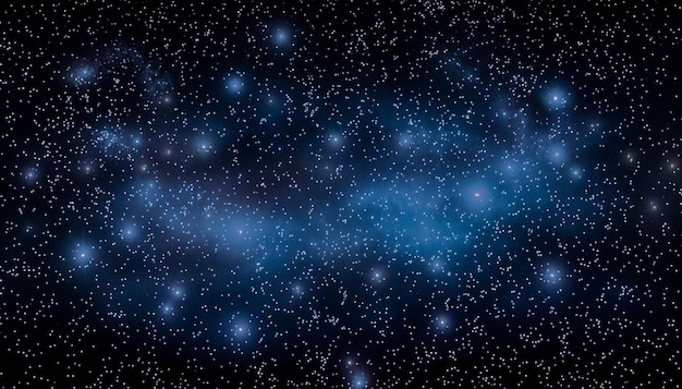 Uma vasta extensão de céu azul profundo cheio de estrelas