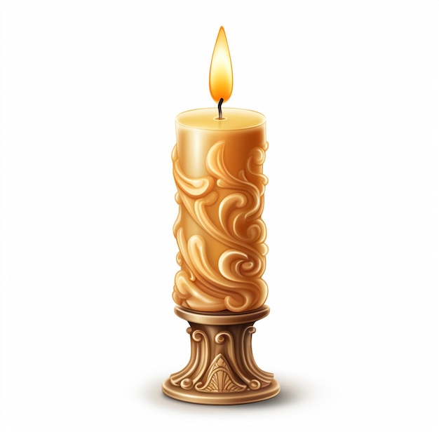 uma vela que é de ouro e tem uma chama sobre ele ai gerado