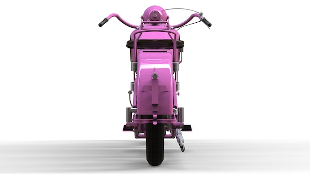 Uma velha motocicleta rosa dos anos 30 do século 20