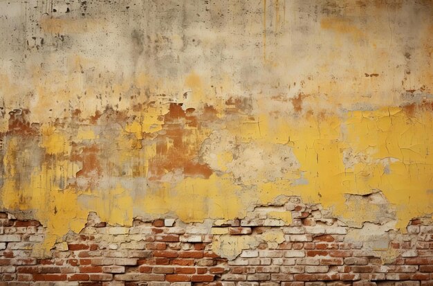 uma velha parede de tijolos com alguma pintura sobre ela no estilo de fotografia angélica