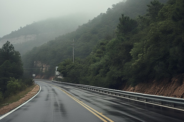 Foto uma viagem ao longo da rodovia e75 de atenas em mau tempo