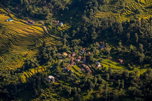 Uma vila nas colinas do nepal