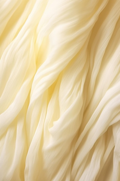 Uma visão aproximada de um tecido amarelo pálido