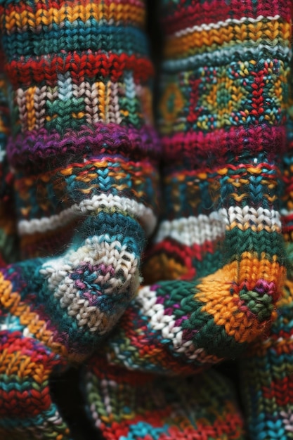 Uma visão detalhada de um lenço de tricô vibrante perfeito para adicionar um pop de cor a qualquer roupa