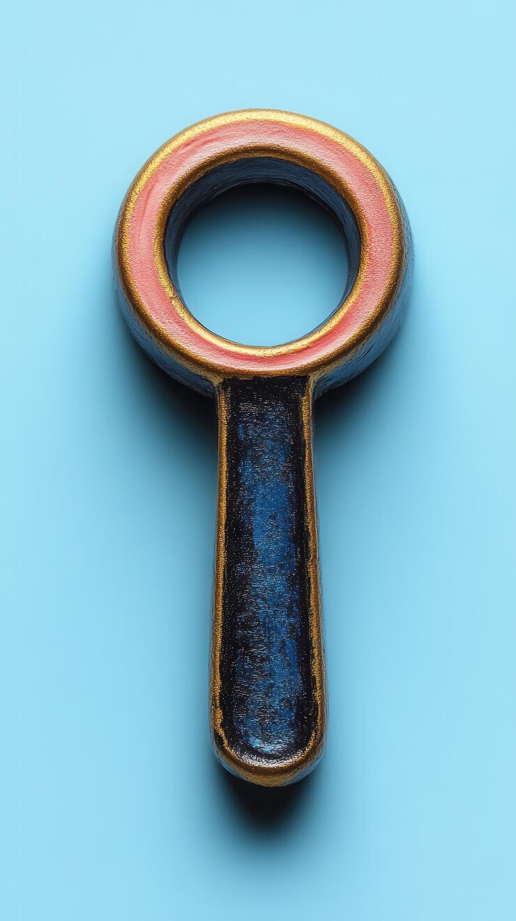 Foto uma visão em close-up de uma chave vintage em um fundo azul claro com um design elegante