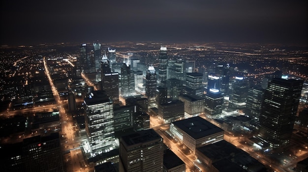 Uma visão noturna da cidade de toronto