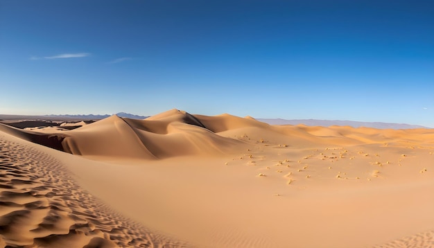 Uma visão panorâmica de uma vasta e árida paisagem desértica