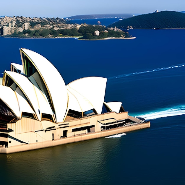 Uma vista aérea da Ópera de Sydney