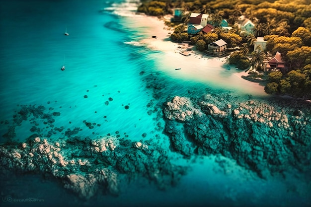 Uma vista aérea da vastidão do oceano cria um fundo sereno e calmante