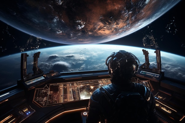 Uma vista cósmica inspiradora astronautas no espaço o 00250 02